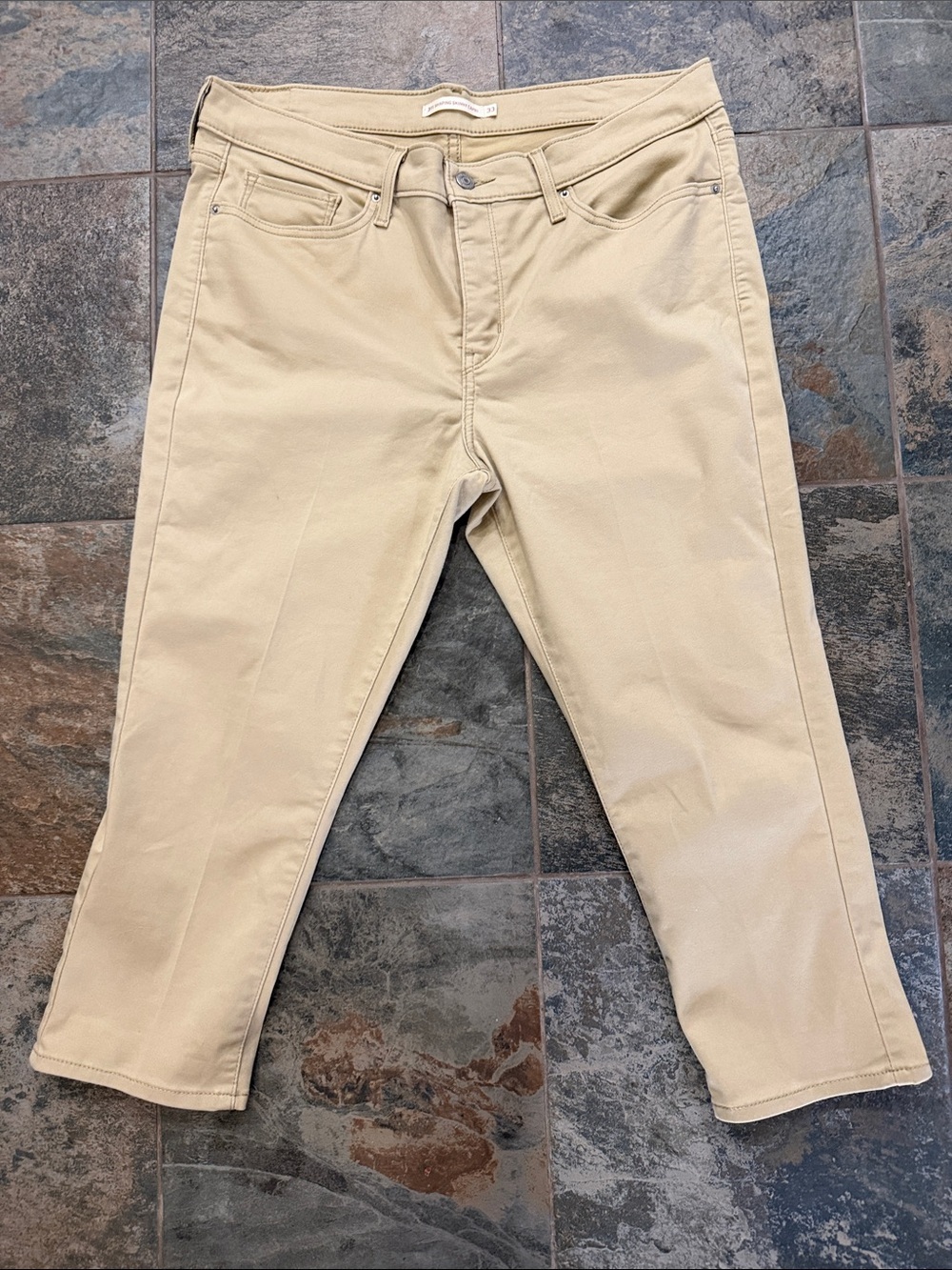 Levi Strauss Women's Shaping High-Rise Capri Jeans — Tan Denim